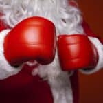 santa claus wearing boxing gloves